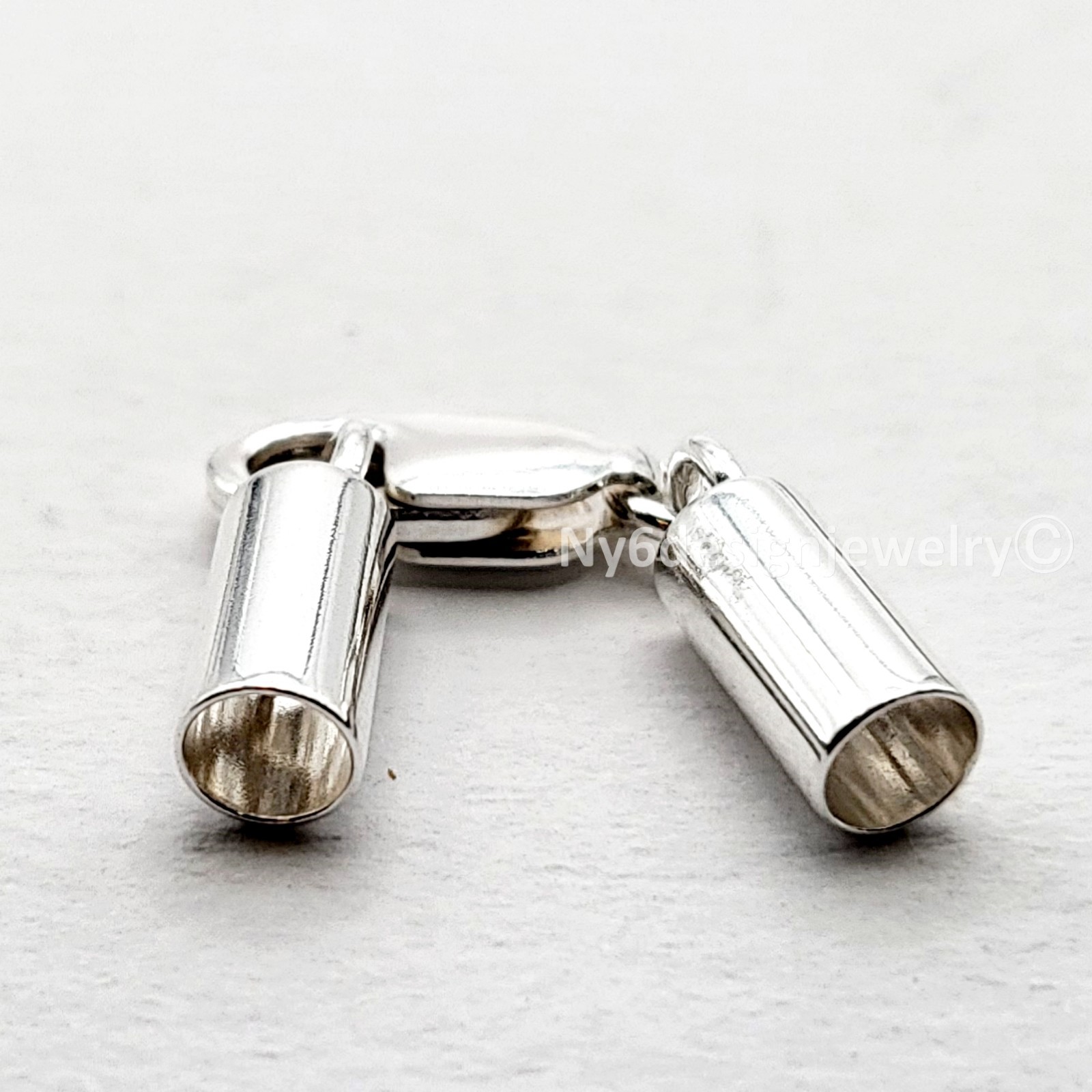 925 Sterling Silver 3mm Leather Cord End Cap w/ Lobster Clasp – Jewelry Findings