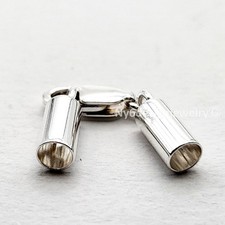 925 Sterling Silver 3mm Leather Cord End Cap w/ Lobster Clasp   Jewelry Findings