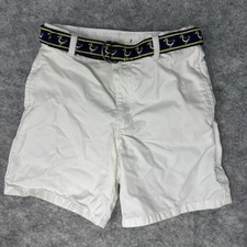 Janie and Jack white shorts Boys size 4T Belted Ducks Nautical Beach Casual