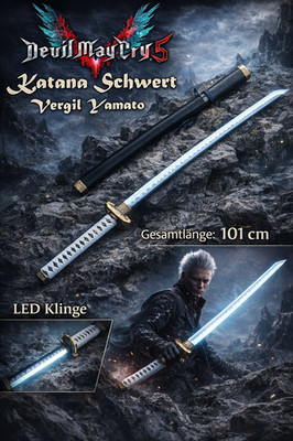 NEU Bambus LED Licht Samurai Schwert Katana 100cm groß für Cosplay Anime white