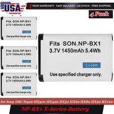 4PCS NP-BX1 Battery For Sony DSC-H400 HX300 HX400 HX50 HX60 HX80 HX90 RX100 New