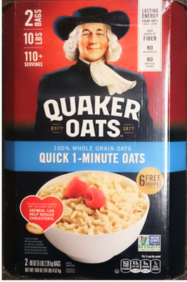 QUAKER Oats 'Quick 1-Min Oats' Instant Oatmeal 100% natürliche Vollkorn 4520grUS