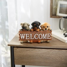 Adorable Puppy Dog Welcome Plaque Perfect for Pet Lovers
