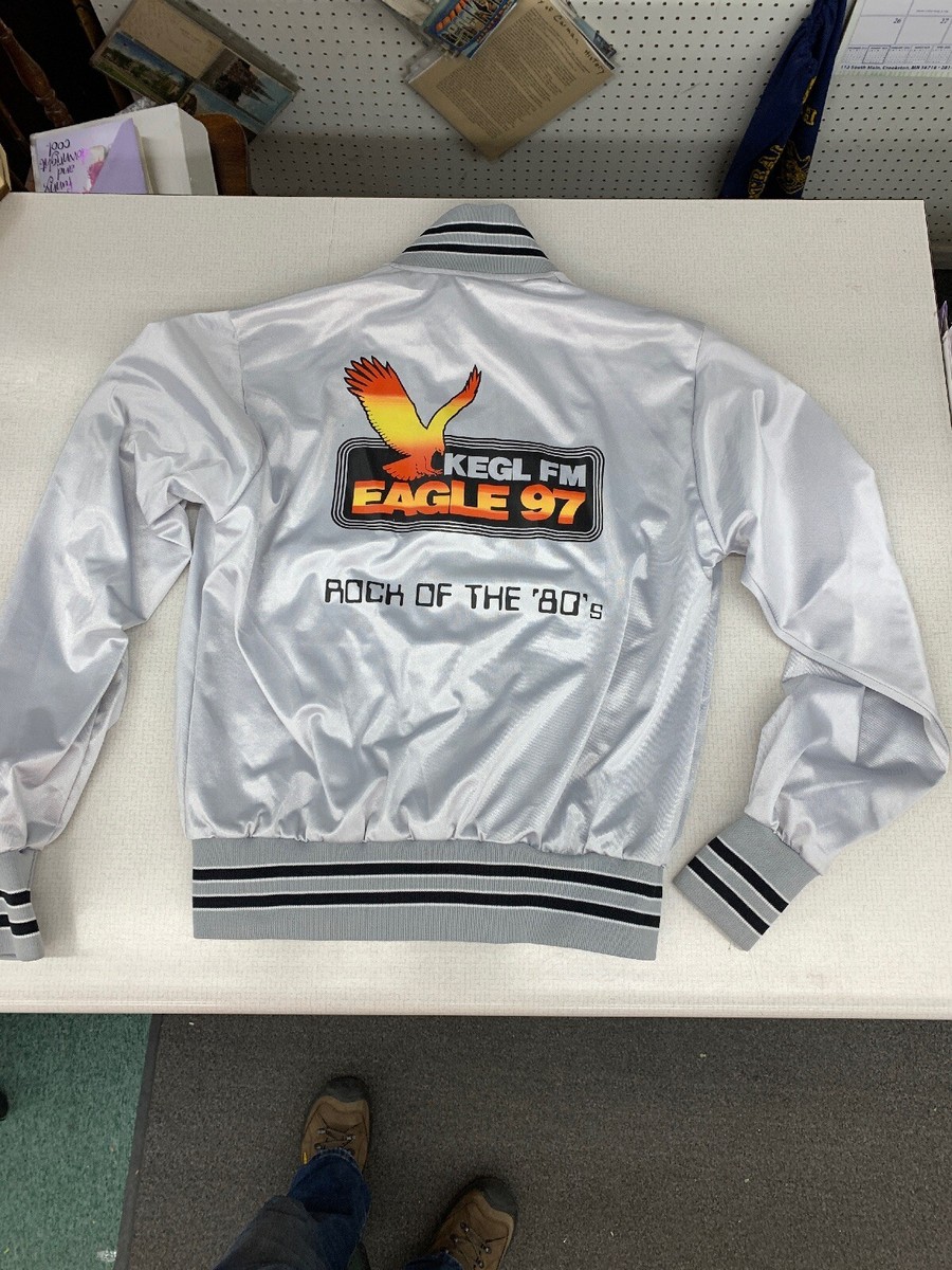 Vintage 80s Promo Satin JACKET Rock Radio KEGL EAGLE 97