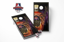 Cornhole Crown Black Cornhole Board Vinyl Wrap Skins Laminated Sticker Set Decal