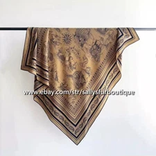 Sallys 70% Cashmere 30% Silk Wrap Scarf Boats Horses Print Double Face Shawl 53"
