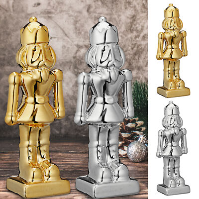 Nussknacker Deko H19cm Silber / Gold Weihnachten Dekofigur Figur Weihnachtsdeko