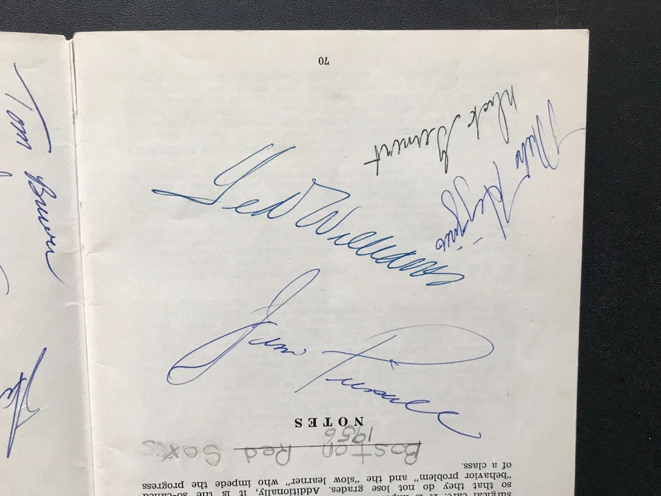 Autographs of 17, 1956 Red Sox Including Ted Williams. Beckett Letter of Authent - Image 2 of 4