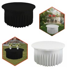 Rond Spandex Polyester Hérissé Extensible Table Tissu Coque Banquet Mariage Fête