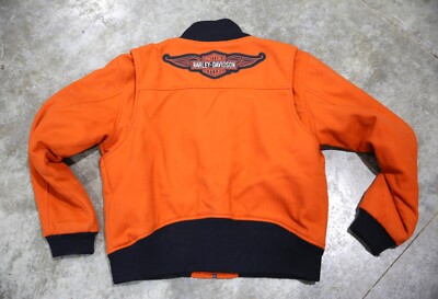 Harley Davidson Motorcycle Wool Jacket Varsity Letterman Patch USA Mens XL Biker
