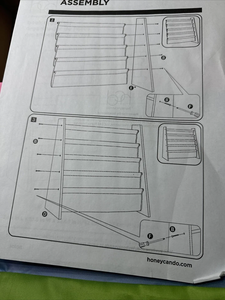 Estantería para libros infantiles HoneyCanDo color pastel/blanco 25x24x11" SIN MONTAR EN CAJA Foto 4 de 4