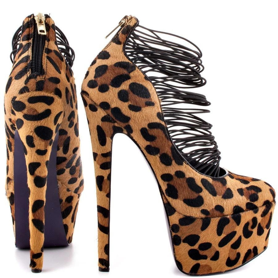 Women London Trash Leather+Fur Monsta Leopard Platforms 🦁 main image 0
