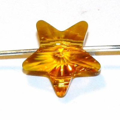 SCS345sp Topaz Golden Yellow 12mm Side-Drilled Star Swarovski Crystal Bead 1pc