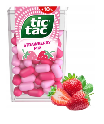 TIC TAC STRAWBERRY MIX - 49G - FRESH BREATH MINTS - VERY LIMITED