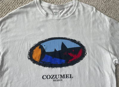 COZUMEL MX SHARK DIVE T-SHIRT white short sleeve men XL PTIMA NEW w/o Tags NEW