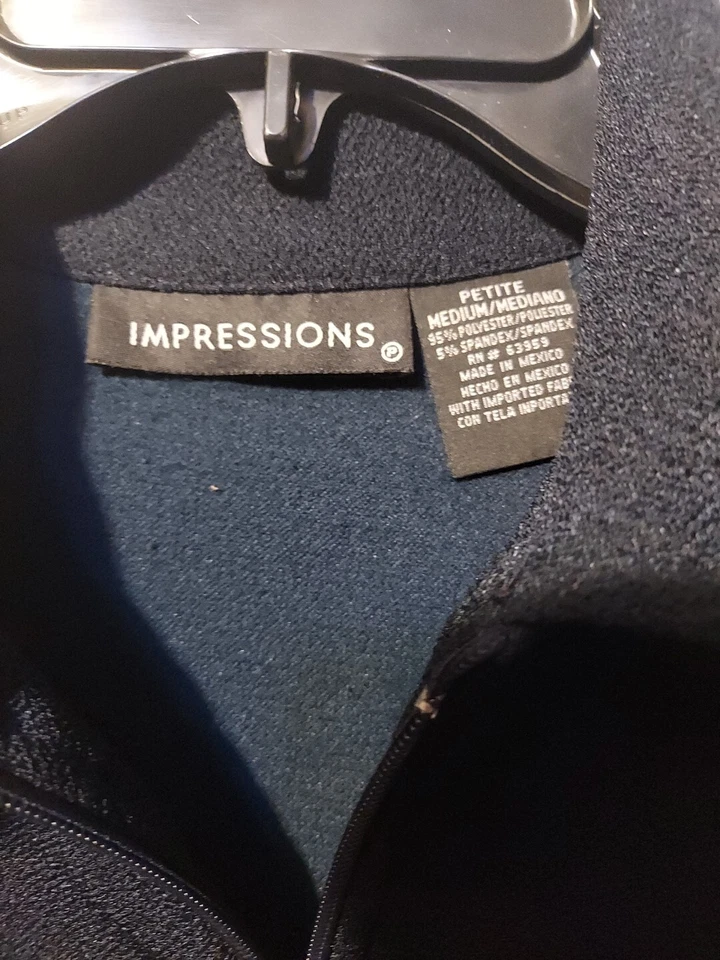 Impressions женщин миниатюрный размер средний черный молнии легкое платье понте вязаный жакет - Изображение 4 из 4