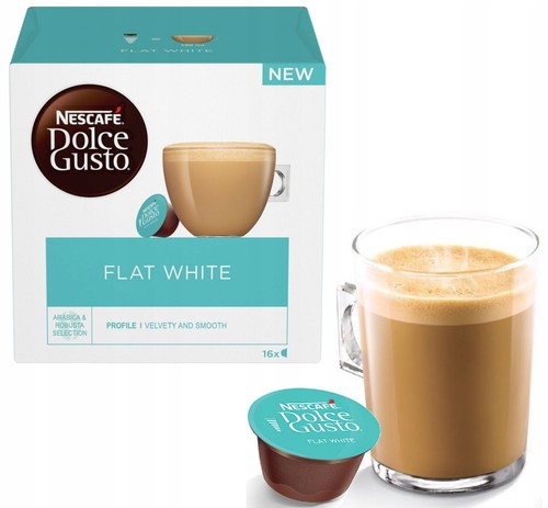 Nescafe Dolce Gusto Cápsulas de café blanca plana (16) - Envío Gratuito |  eBay