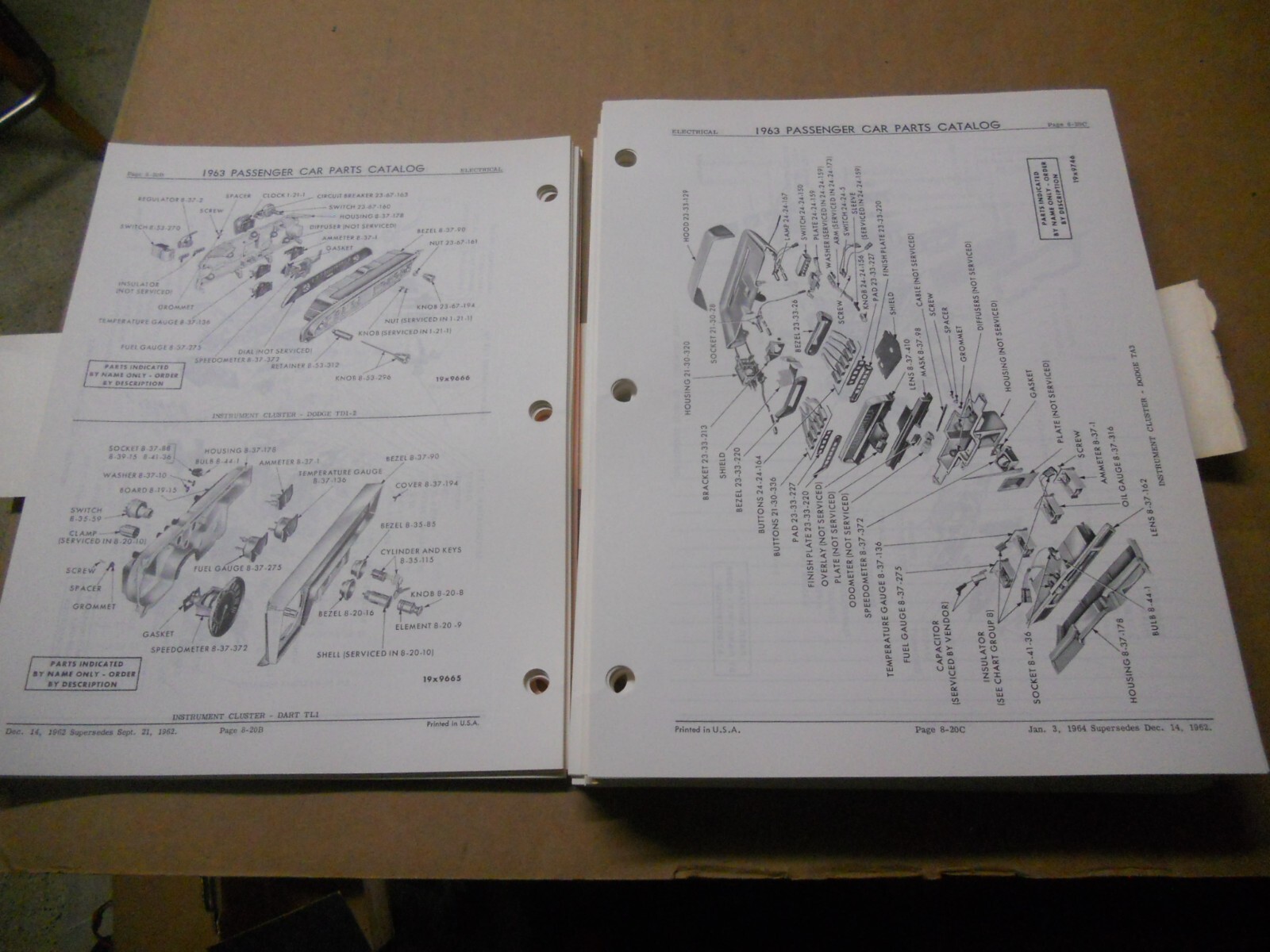 NEW Original 1963 Mopar Chrysler Dodge Plymouth Car Parts List Catalog