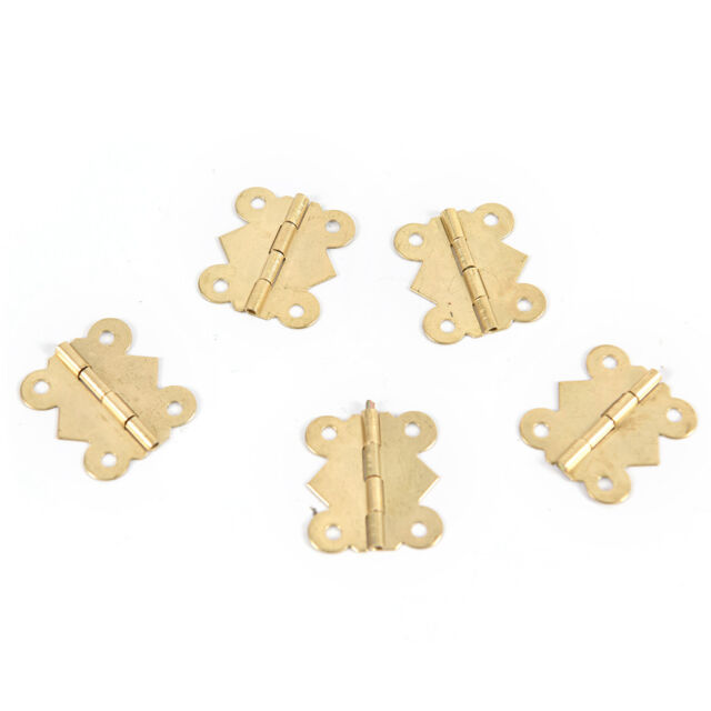 10x Brass Color Mini Butterfly Hinges To Cabinets Drawers