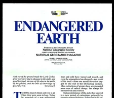 1988-12 National Geographic Large WORLD Map + ENDANGERED EARTH December (549)