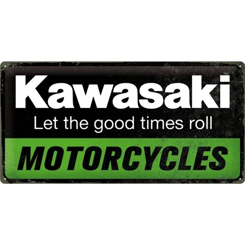 Nostalgic-Art 25x50cm Metal Sign Kawasaki Motorcycles Long Home