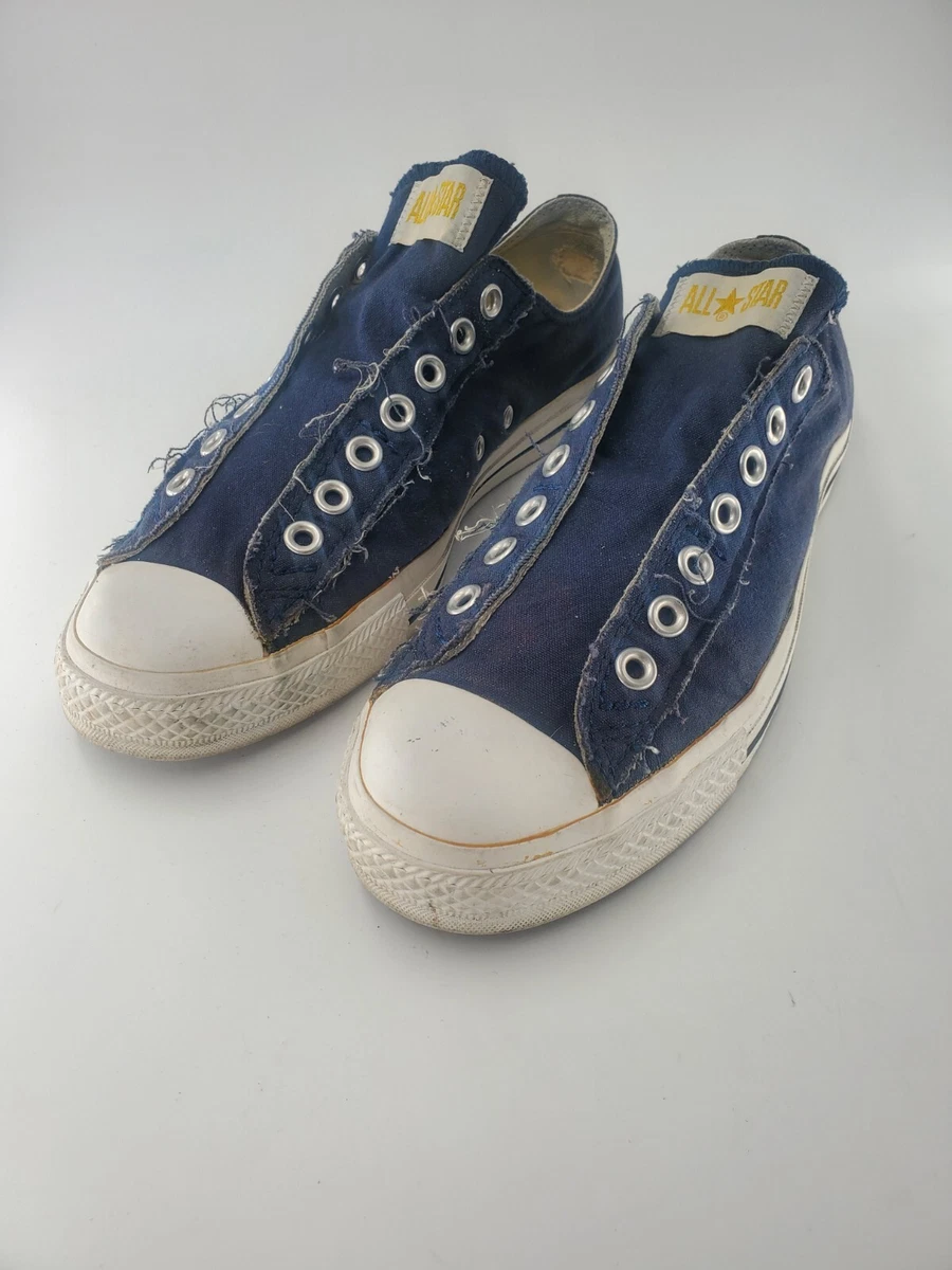 Mens Blue Converse No Lace Low Top Size 8.5