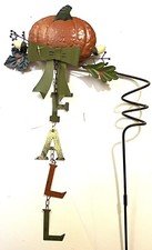 Pumpkin Garden Stake w/Fall Sign Metal Leaves By Sunset Vista 2D 37x15  