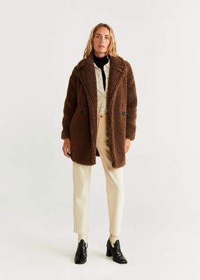 mango brown puffer jacket