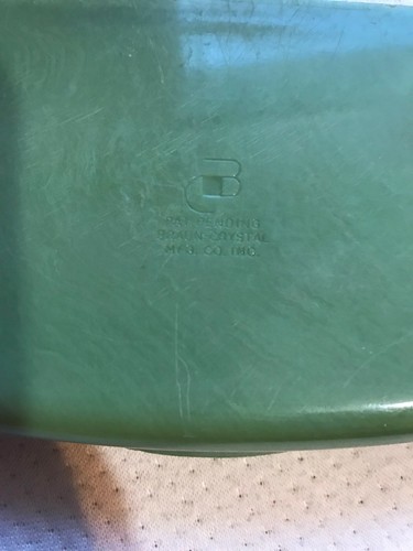 Vintage Jewelry Box Plastic Braun Crystal Jade Satin - Picture 2 of 8