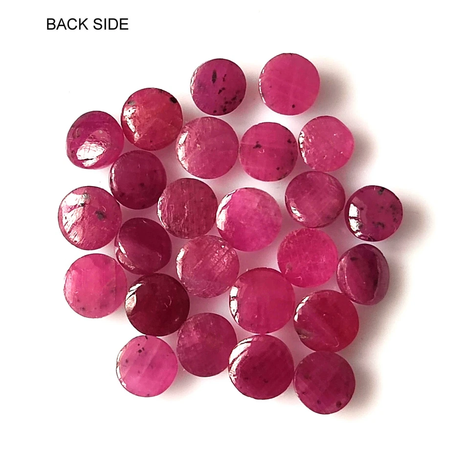 Genuine Ruby Cabochon 4X4 mm Round Cut Natural Unheated Loose Gemstone 25 Pieces - Image 4 of 4