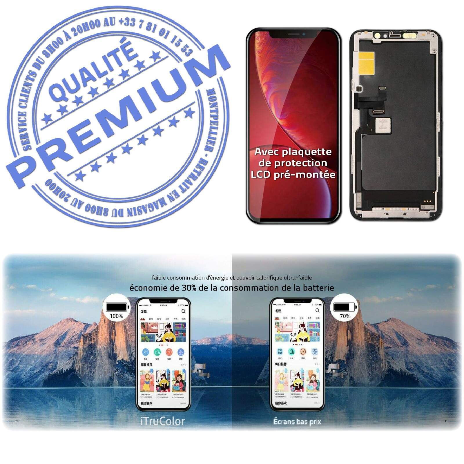 Vitre Tactile iPhone 11 Pro Max avec Verre Multi-Touch Fluide et In-CELL