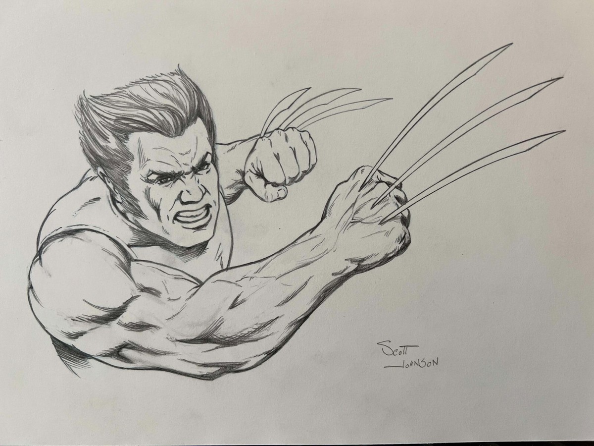 Wolverine Pencil Commission by Scott Johnson on 8.5x14 | eBay