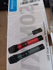 Bietrun WXM02 UHF Dual Wireless Microphone System Open Box Free Shipping B40