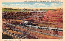 Mesabi Range Iron Ore Mines Minnesota Train Railroad Station Vtg Postcard A12