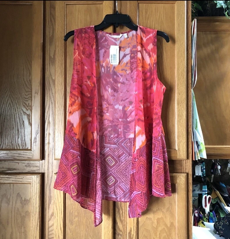 Chaleco Betania Abierto Geométrico Transparente Rosa Suave Surroundings Talla XS NUEVO CON ETIQUETAS Foto 2 de 4