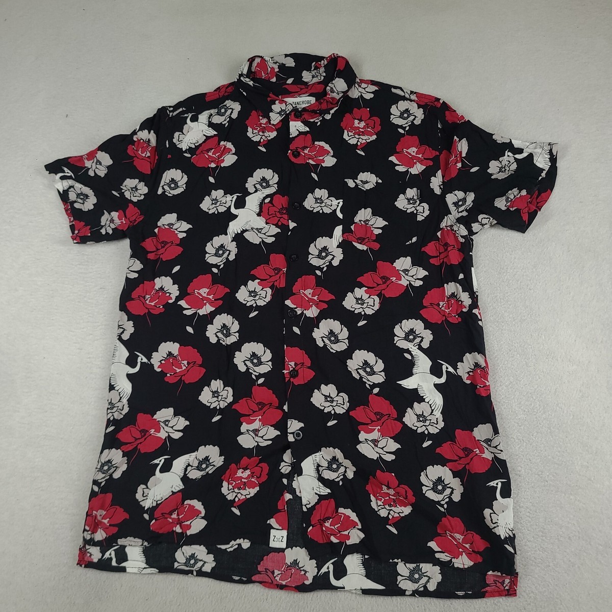 トップス UNUSED 18ss Rose Pattern SHIRT Zx Zanerobe Shirt Button-Up Floral Casual Short Sleeve Adult Size