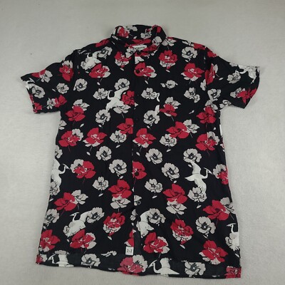 Zx Zanerobe Shirt Button-Up Floral Casual Short Sleeve Adult Size