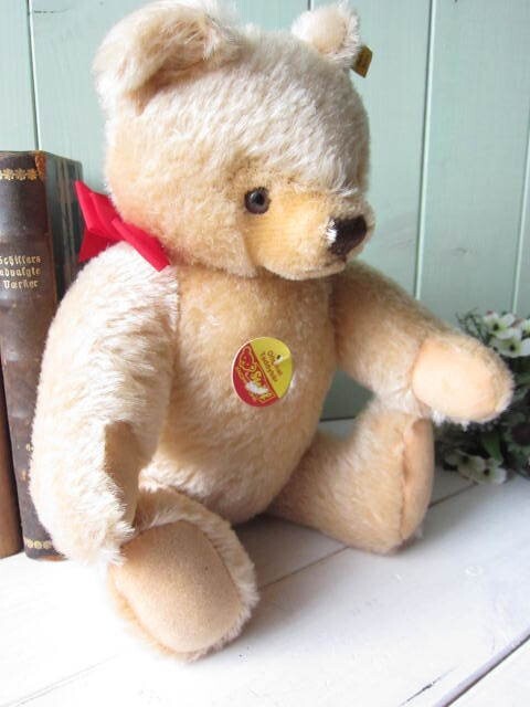 GERMAN ANTIQUE STEIFF Teddy Bear Yellow Tag Plush Toy Vintage