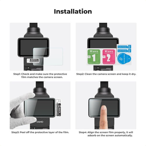 K&F Concept 6PCS Lens Camera Screen Protector for DJI Osmo Pocket 3 Ultra Clear - Picture 6 of 7