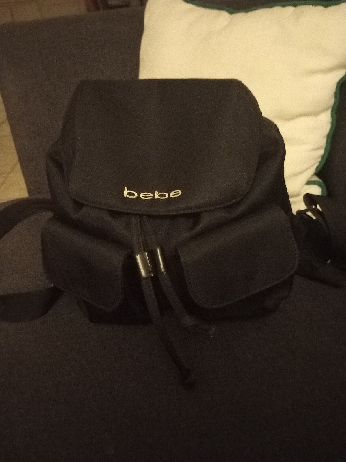 Black Bebe Drawstring Backpack Purse - image 1