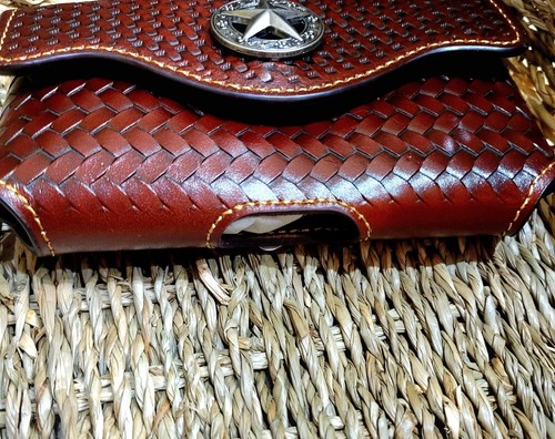 Montana West Star Leather Phone Case Belt Loop Holster Brown for smal l phone - Picture 4 of 8