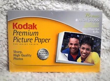 Kodak Premium Picture Photo Paper 4 x 6 High Gloss 75 Sheets New and Sealed