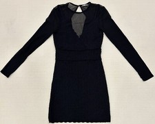 Intimately Free People Body Con Dress Long Sleeve Black Whimsigoth Size Small