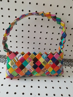 Vintage Candy Wrapper Purse Shiny Foil Lined & Zipper New Unused