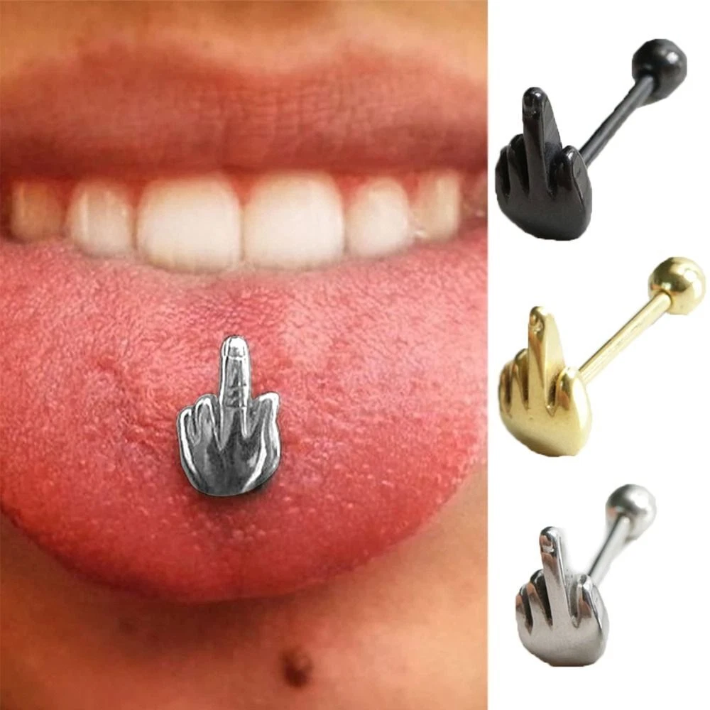 Middle 2024 tongue piercing