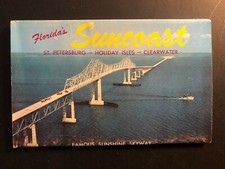 Old Vintage"FLORIDA'S SUNCOAST" a Fold Out Views Printed 1963 Made in USA