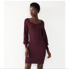 NWT Nine West Squareneck Sweater Dress Purple Size L