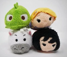 Disney TSUM TSUM TANGLED Mini Plush RAPUNZEL PASCAL MAXIMUS MOTHER GOTHEL 4ct