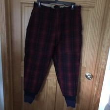 VTG WOOLRICH hunting WOOL pants 36 X 29 buffalo plaid Check Red Black