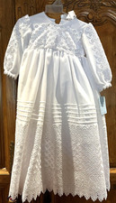 CHRISTENING GOWN AND BONNET NWT 6-9 MONTHS EXQUISITE EMBROIDERED HEAVY LACE
